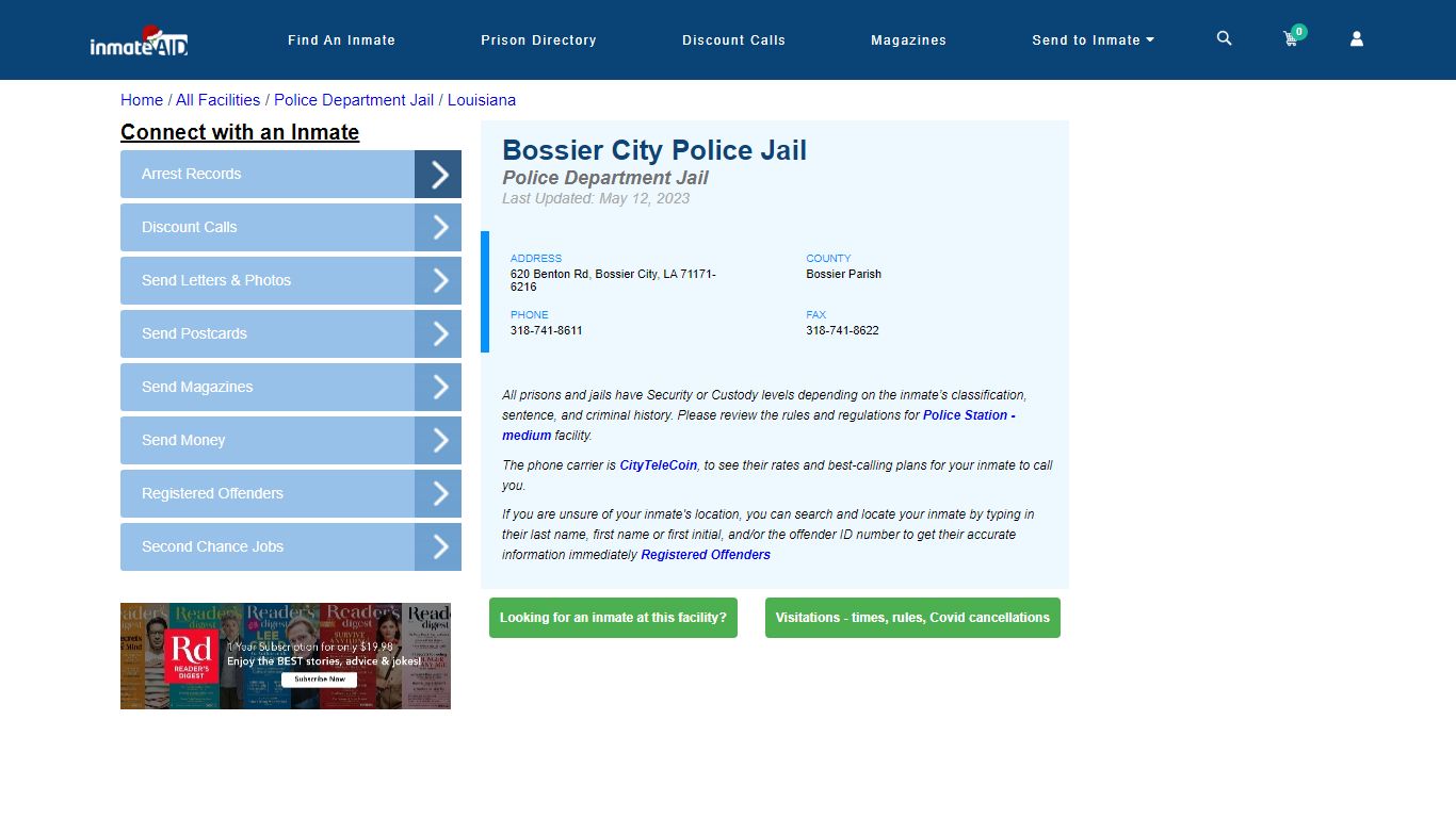 Bossier City Police Jail & Inmate Search - Bossier City, LA